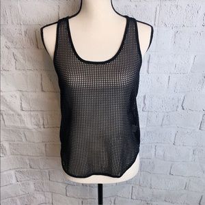 Free People Black Mesh Tank
